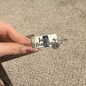 Silver 'Just Breathe' Bracelet